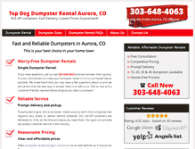 Tablet Screenshot of dumpsterrentalauroraco.com